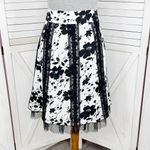 Y2K Erin B Floral Lace Trim A Line Skirt Black White 4 Knee Length Petticoat Photo 3