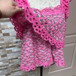 Jennifer Grace JENNIFER & GRACE Eyelet Trim Top blouse pink Size Large New Photo 3
