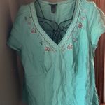 Lane Bryant NWT  Beaded Linen-Blend Short-Sleeve V-Neck Top Sz. 22/24 Photo 0