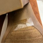 Bamboo Women’s  Brown Tan Suede‎ Zipper Back Lace Sides Peep Toe Heels Size 9 Photo 6