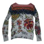 Desigual size medium Colorful Floral Long Sleeve sweater boat neck knit Photo 2