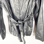 Dana Buchman Metallic 100% Linen Silk Lining Belted Waist Blazer Jacket Size 14 Photo 5