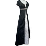 Vintage Black White Tuxedo Cap Sleeve Polka Dot Formal Dress Prom Gown sz 2 NEW Photo 11
