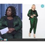 Eloquii STUDIO Green Metallic Floral Jacquard Brocade Blazer Jacket, Size 16 Photo 8