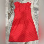 Sandra Darren  Vibrant Red Patterned Dress Photo 10