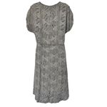 Greylin Anthropologie Black White Rope Belt High-Low 100% Silk Mini Dress M Pockets Photo 2