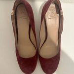 Tory Burch Elizabeth Round-Toe 85MM Pump Port Plum Chunky Heel Size 10.5 Photo 3