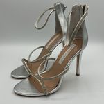 David Tutera Zoe Silver Rhinestone high heels B65 Size 7.5 Photo 1