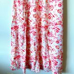 JustFab NWT  Large White Rose Maxi Dress Puff Sleeves Front Split Sweetheart Neck Photo 7