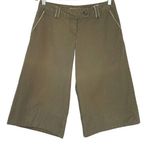 Tommy Hilfiger Y2K Wide Crop Pants Shorts Olive Green Sz 4 Gauchos Culottes Photo 0