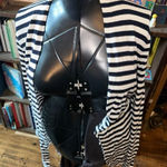 Banana Republic  black & white striped nautical lightweight cardigan Photo 0