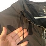 ZARA  Black Hooded Adjustable Waist Full Front Zipper Jacket Women Sz L Photo 7