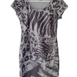 Forever 21 Gray Zebra Graphic Shortsleeved Mini Bodycon Dress Photo 0