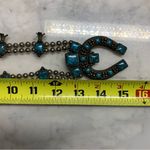 VTG Sancrest Costume Squash Blossom Necklace Faux Turquoise Southwest 30” Silver Photo 8