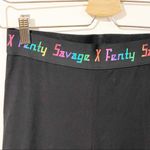 Savage x Fenty Small High Rise Black Leggings Rainbow Logo Black Caviar Party Photo 3