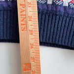 Vintage Cabin House Tree Landscape Knit Button Up Cardigan Sweater L Blue Size L Photo 7