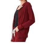 Monrow Supersoft Zip Up Hoody Womens M Maroon Red Hoodie Sweatshirt Full Zip Size M Photo 3