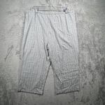 Ralph Lauren Lauren  Women Pajama Set Gray Pinstripe Crop Pants Top XL Loungewear Photo 6