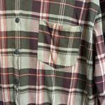 Passport womens plaid flannel lace panel western boho button up shirt green 1X Photo 1