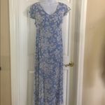 Vintage Motherhood maternity dress (stains) blue floral tie back Size undefined Photo 1