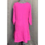 Gap  Gauze Tier Dress Womens Size M Pink 3/4 Sleeve V-Neck Pockets NEW Photo 1