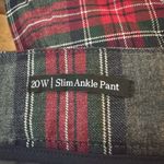 Talbots Gray Red Bonfire Plaid Wool-Blend Slim Ankle Pants Sz 20W Holiday Photo 4