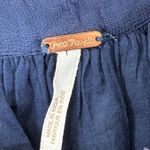 Free People Blue Embroidered Tassel Tank Top Boho Sleeveless Blouse Size L Photo 4