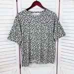 Quiet Storm  Leopard Print Knit Short‎ Sleeve T Shirt Beige Black Small Photo 7