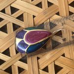 Vintage Clip On Earrings 80’s Gold Enamel Teardrop Pear Photo 3