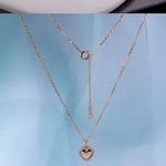 Heart charm dainty necklace 925 Sterling silver Gold Photo 2