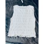 Madewell NWOT ‎ Smocked Boatneck Tank Eyelet White Cotton Linen Causal Photo 3