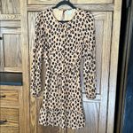 A New Day Leopard Cheetah Animal Print Long Sleeve Mini Dress Tie Waist Sheath S Photo 1