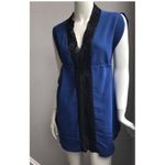 Petticoat Alley Top XS Dress Royal Blue Black Lace Photo 3