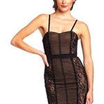 BCBGMAXAZRIA Strapless Bodycon Cocktail Dress Mini Corset Striped Black Size 6 Photo 0