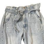 KanCan Hi Rise Belted Paperbag Mom Jeans Distressed Light Wash‎ Denim Women 29 Blue Photo 1