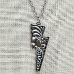 Filigree Lightning Bolt Necklace Silver Photo 0