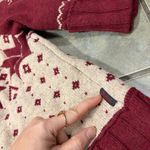Woolrich  Womens Red Nordic Reindeer Wool Blend Cardigan Sweater Sz M Holiday EUC Photo 8