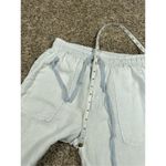 Bella Dahl Utility Waist Pants Trouser 100% Linen Light Blue Size S Tapered Leg Photo 7