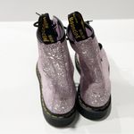 Dr. Martens Air Wair Lilac Metallic Paint Splatter Suede Combat Boots Size 7 Photo 4