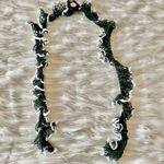 Vintage Y2K Crochet Green White Scarf Photo 2