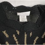 Holiday Time Christmas Knitted Sweater Black Candles Metallic Thread SZ Small Ugly Sweater Photo 5