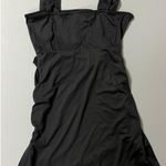 Cider Black Solid Ruched Bodycon Mini Dress Size S 🖤 Photo 2