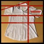 VINTAGE CIRCA 1980'S UNBRANDED WHITE & BLUE PINSTRIPE BUTTON DOWN SHIRT (S) Photo 9