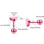 Rose Gold Heart Barbell Earrings Pink Photo 6
