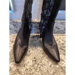 AMALFI Istria Black Chantal Snake Skin Tall Heeled Moto Riding Boots Italy 7.5M Size 7.5 Photo 7