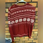 Croft & Barrow Red and White Silk Blend Cardigan Sweater Photo 1