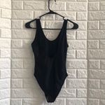 Boohoo  Bride Squad one piece bathing women's  size 6 suit black gold foil Photo 6