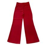 Veronica Beard  Red Wide Leg Sailor Pants Sz 10 High Waist Trousers Career Button Photo 4