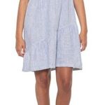 Lucky Brand 100% Linen Tiered Stripe Dress M Coastal Summer Weekends Picnics Photo 0