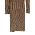 ZARA  Shimmery Fitted Knit Long Sleeve Lined Midi Dress Mock Neck Stretch S Brown Photo 2